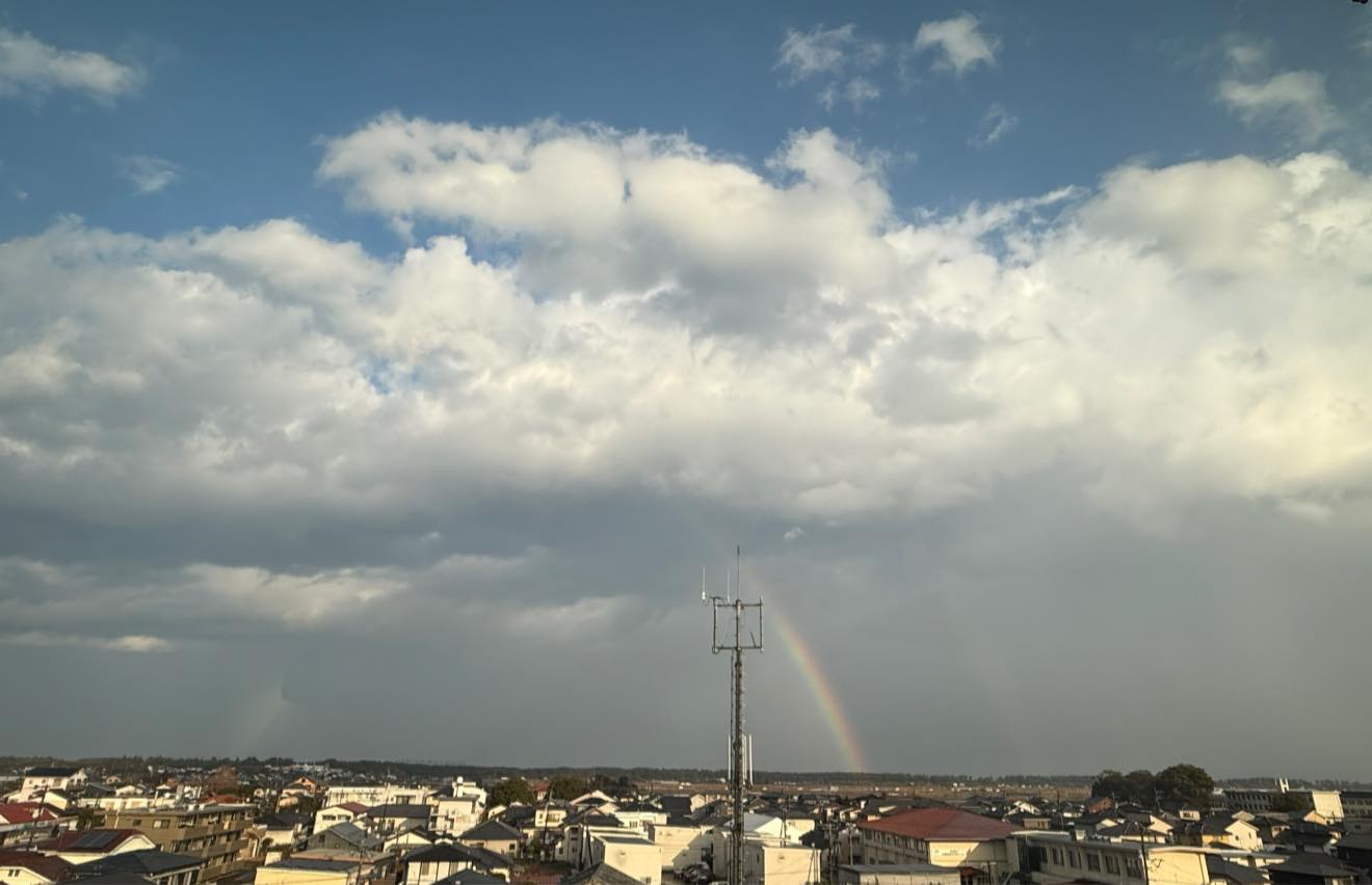 雨上がりの虹🌈 久し振りに見ました。